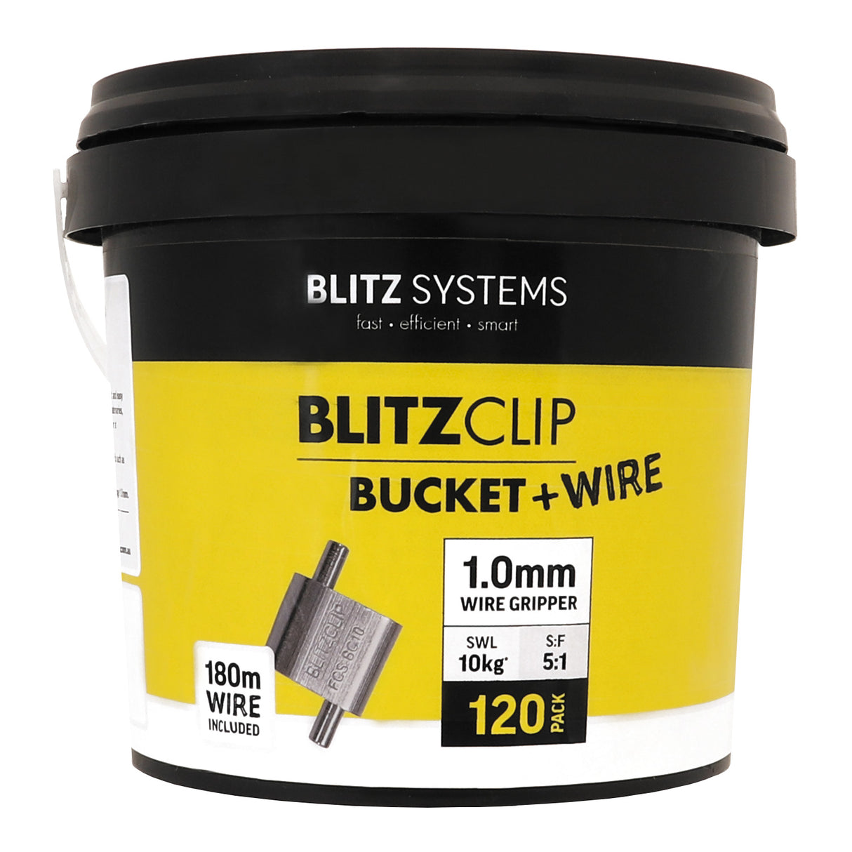 BLITZCLIP Bucket - 1.0mm Wire Gripper x 120 Pcs + Wire 1.0x180M