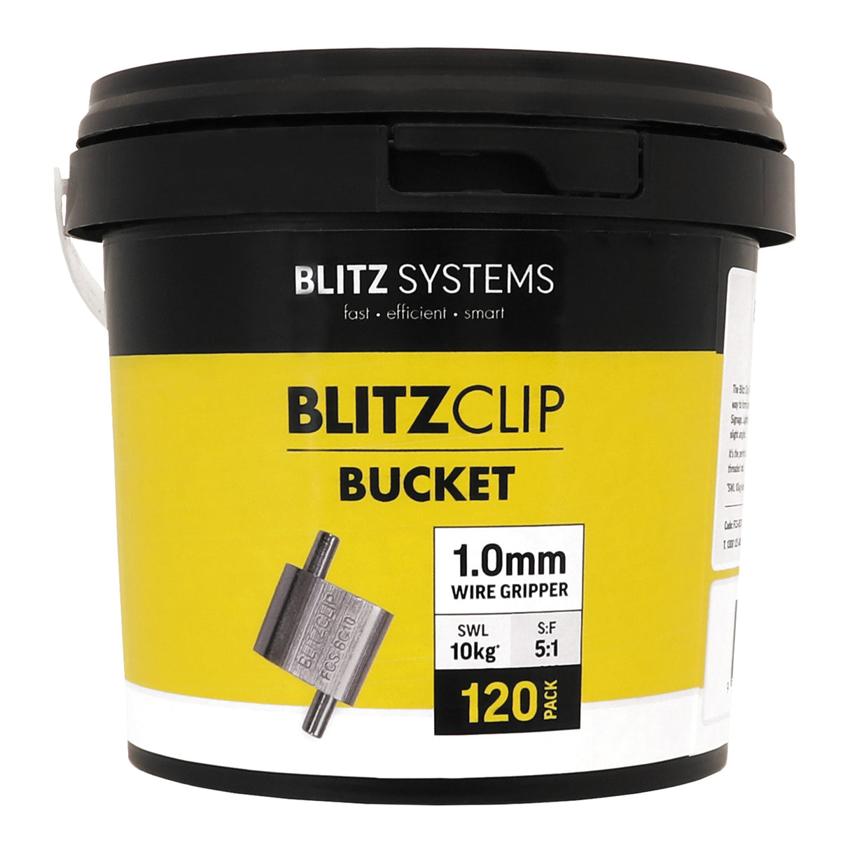 BLITZCLIP Bucket 1.0mm Wire Gripper x 120 Pcs