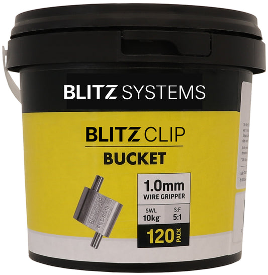 BLITZCLIP Bucket - 1.0mm Wire Gripper x 120 pcs