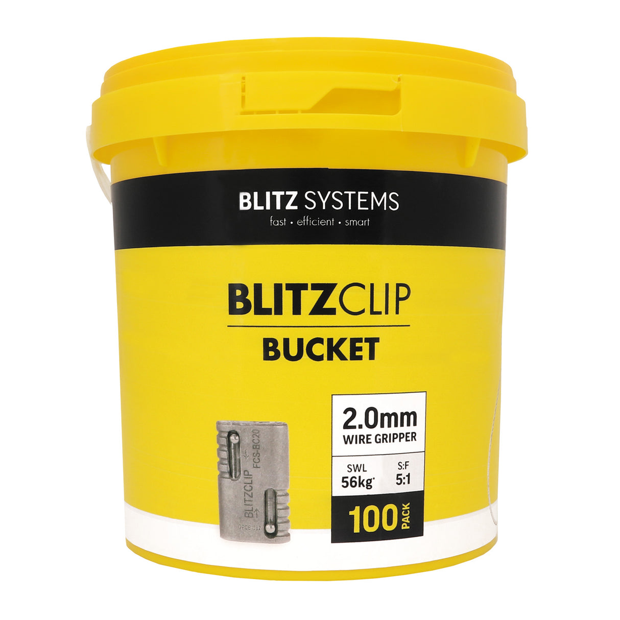 BLITZCLIP Bucket - 2.0mm Wire Gripper x 100 Pcs (1.5-2.0mm)