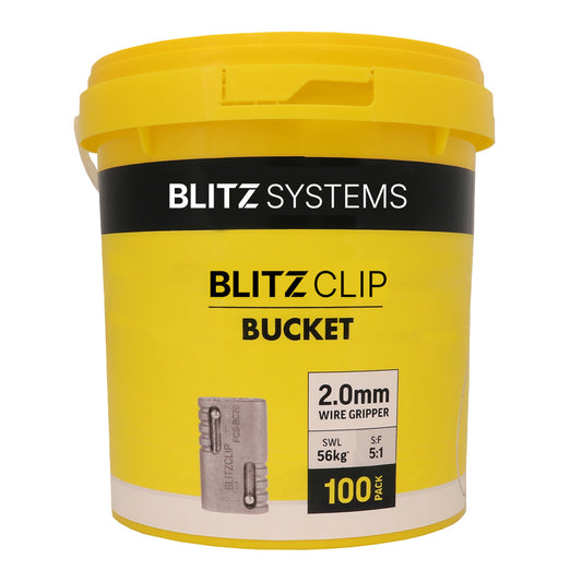 BLITZCLIP Bucket - 2.0mm Wire Gripper x 100 pcs