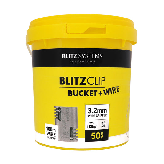 BLITZCLIP Bucket + Wire – 3.2mm Wire Gripper (15pcs) - Blitz Systems