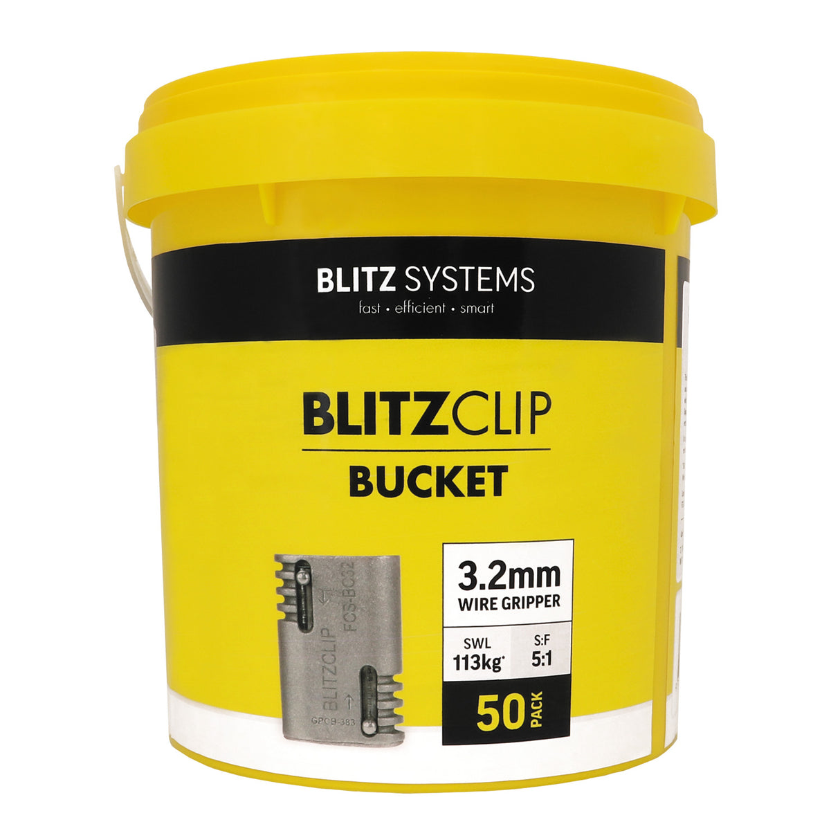 BLITZCLIP Bucket - 3.2mm Wire Gripper x 50 Pcs (2.4-3.2mm)