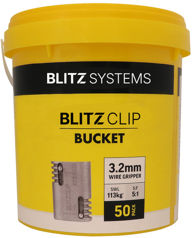 BLITZCLIP Bucket - 3.2mm Wire Gripper x 50 pcs