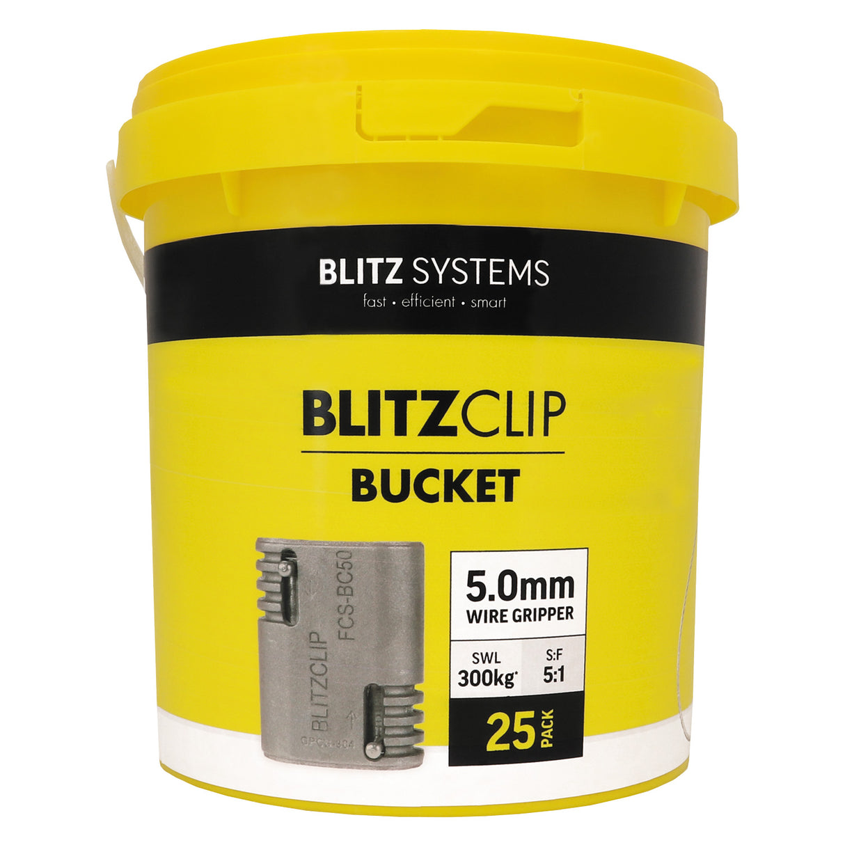 BLITZCLIP Bucket - 5.0mm Wire Gripper x 25 Pcs (4.0-5.0mm)