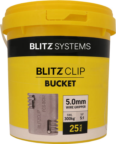 BLITZCLIP Bucket - 5.0mm Wire Gripper x 25 pcs